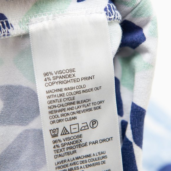 Tommy Bahama Maxi Skirt Stretch Border Tile Pattern Blue Green White Size XS New - Picture 5 of 6